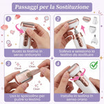 Rasoio Elettrico Donna 5 in 1: Kit Depilazione con Display LED e Testine Intercambiabili