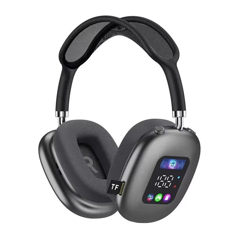 Cuffie Wireless Bluetooth con Display LED | Cuffie Over-Ear con Lettore MicroSD