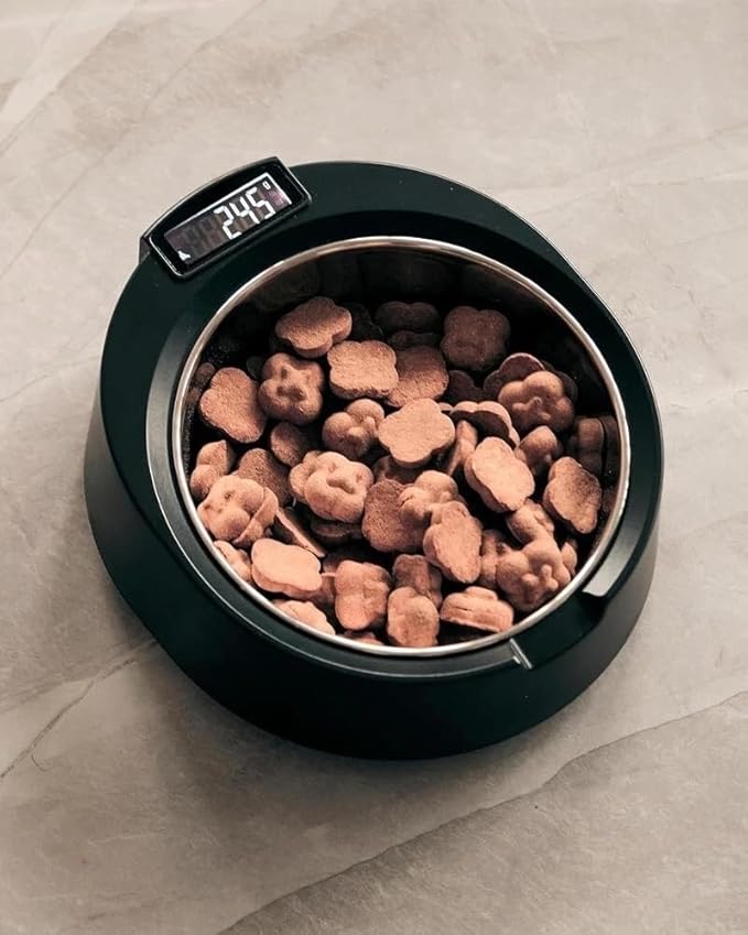 Ciotola Bilancia per Gatti e Cani | Dispenser Cibo Digitale con Ciotola in Acciaio INOX Rimovibile