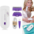 Epilatore Viso Donna Istantaneo a Micro Lame | Rasoio Elettrico Portatile Indolore per Baffetti, Zona Bikini, Gambe e Ascelle con Sensore di Contatto