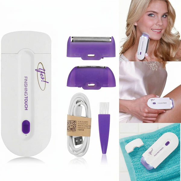Epilatore Viso Donna Istantaneo a Micro Lame | Rasoio Elettrico Portatile Indolore per Baffetti, Zona Bikini, Gambe e Ascelle con Sensore di Contatto