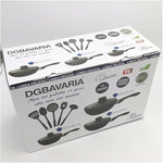 Set 11pz Padelle in Pietra Lavica Antiaderente Coperchio Mestoli Ad Induzione Gas