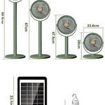 Ventilatore a Piantana e Tavolo ad Energia Solare | Kit Fotovoltaico Portatile 28-86cm