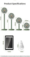 Ventilatore a Piantana e Tavolo ad Energia Solare | Kit Fotovoltaico Portatile 28-86cm
