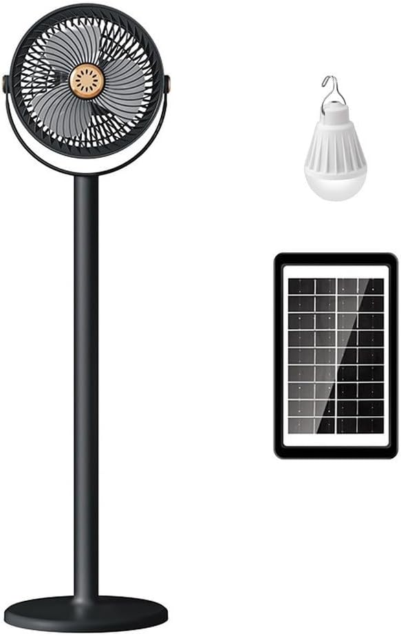 Ventilatore a Piantana e Tavolo ad Energia Solare | Kit Fotovoltaico Portatile 28-86cm