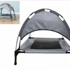 Cuccia Rialzata per Cani e Gatti con Tenda Parasole - Lettino da Campeggio Portatile ed Estivo per Animali, Brandina da Esterno con Tettuccio Rimovibile e Rete Traspirante, Dimensioni 76x60x19 cm