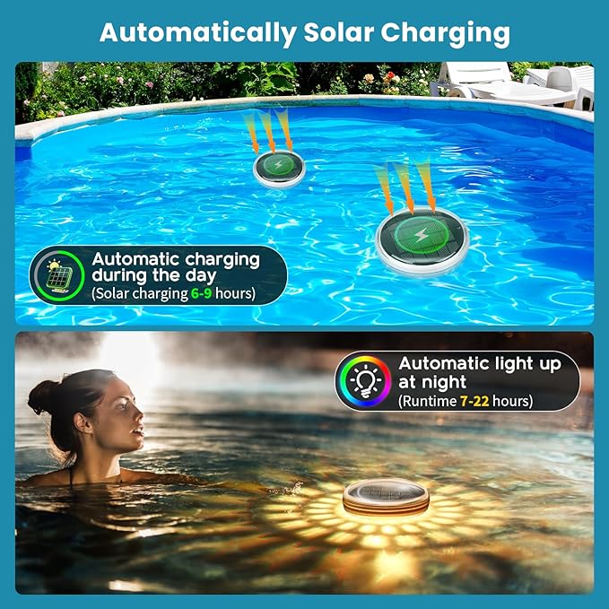 Luci Solari Galleggianti per Piscina LED RGB | Lampade Impermeabili IP68