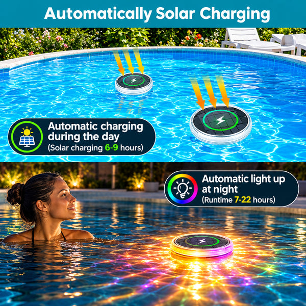 Luci Solari Galleggianti per Piscina LED RGB | Lampade Impermeabili IP68