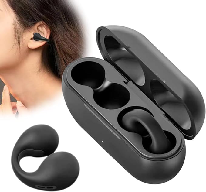 Auricolari a Clip Bluetooth Open-Ear | Cuffie Wireless a Conduzione d'Aria Earcuffs per Sport e Corsa, per iPhone, Android e Samsung