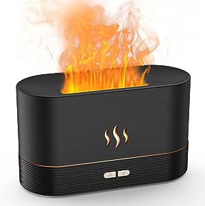Diffusore di Aromi a Ultrasuoni Effetto Fiamma | Umidificatore d'Aria con Luce LED Realistica, Caminetto Portatile per Oli Essenziali e Relax, USB