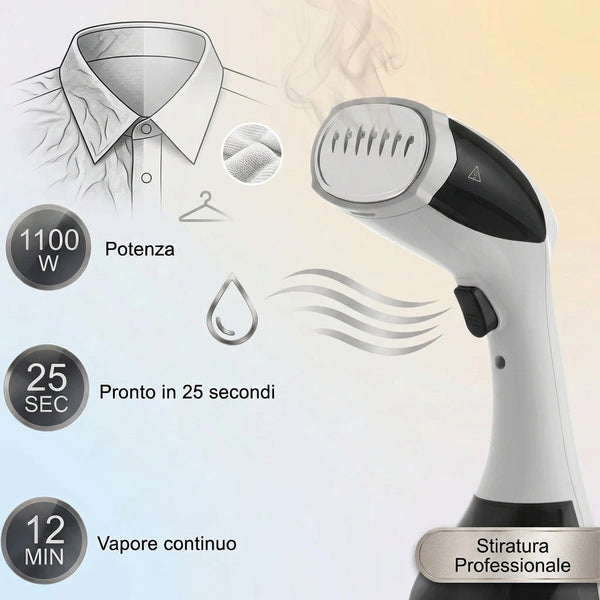 Ferro da Stiro Verticale a Vapore Portatile | Garment Steamer da 1100W
