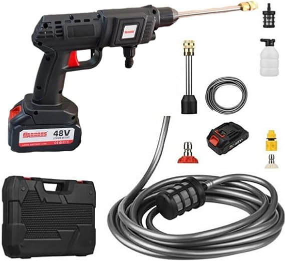Idropulitrice Portatile a Batteria 48V: Pistola a Pressione Cordless con Valigetta e Accessori