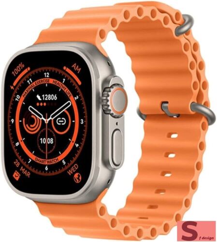 Orologio Fitness Z66 Ultra Serie 8 | Smartwatch Sportivo con Contapassi e Notifiche | Arancione