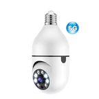 Telecamera Wi-Fi a Lampadina E27 5G: IP Camera Motorizzata 360° con LED Notturni
