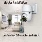 Telecamera Wi-Fi da Presa a Muro: IP Camera PTZ 360° senza Cavi con LED