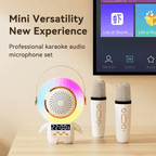 Macchina Karaoke Portatile Astronauta: Cassa Bluetooth con 2 Microfoni Wireless e Sveglia