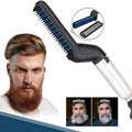 Piastra Barba Uomo e Spazzola Lisciante Capelli Elettrica - Pettine Lisciante Riscaldante Professionale, Modellatore Barba Corta e Lunga, Spazzola Termica da Viaggio con Protezione Antiscottatura