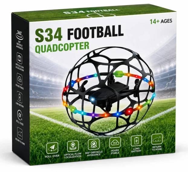 Mini Drone Sferico S34 Football Quadcopter per Bambini e Principianti