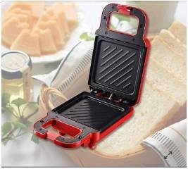 Mini Tostapane Elettrico a Piastra | Macchina per Toast e Sandwich Rossa