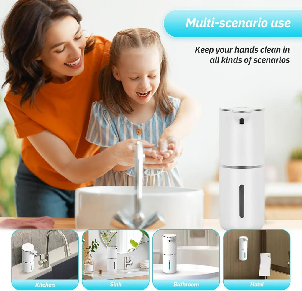 Dispenser Sapone Automatico Touchless - Dosatore sapone con Sensore di Movimento a Infrarossi, Finestra Trasparente e Design Impermeabile per Bagno, Cucina e Hotel