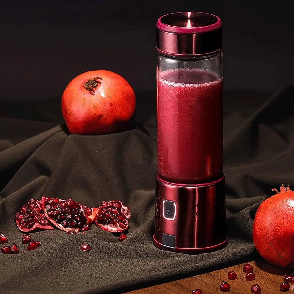 Frullatore Portatile USB - Mini Mixer Frullati e Smoothie in 10 Secondi con Doppia Batteria 2550mAh e 4 Lame in Acciaio Inox, Centrifuga Singola Impermeabile