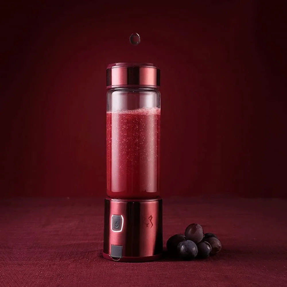 Frullatore Portatile USB - Mini Mixer Frullati e Smoothie in 10 Secondi con Doppia Batteria 2550mAh e 4 Lame in Acciaio Inox, Centrifuga Singola Impermeabile