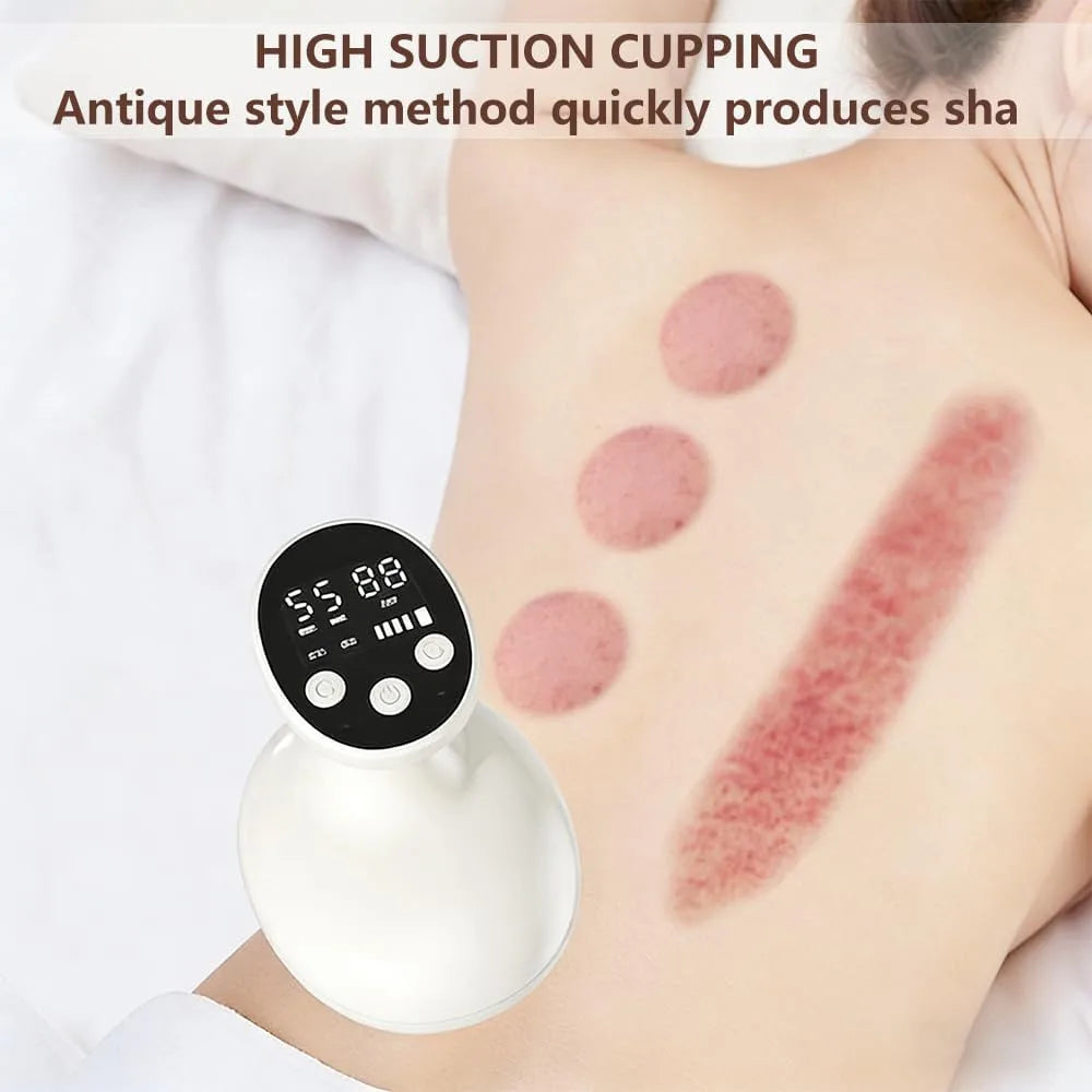 Massaggiatore Anticellulite Elettrico 4-in-1 | Dispositivo Cupping Therapy Coppettazione, Massaggio Guasha, Vibrazione e Calore per Corpo e Cervicale