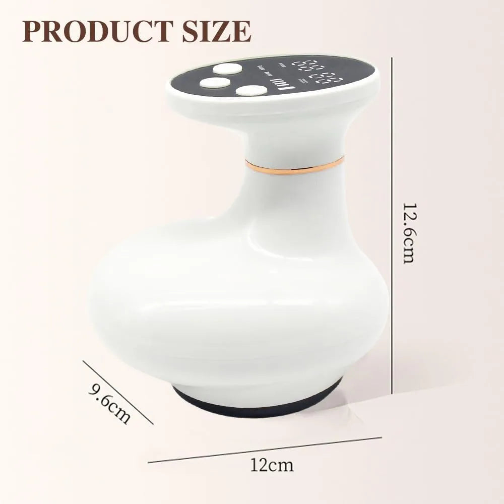Massaggiatore Anticellulite Elettrico 4-in-1 | Dispositivo Cupping Therapy Coppettazione, Massaggio Guasha, Vibrazione e Calore per Corpo e Cervicale