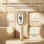 Spazzola Elettrica Capelli 3-in-1 | Spazzola con Fototerapia Luce Rossa LED, Spray Atomizzatore Oli Essenziali e Denti Retrattili Autopulente